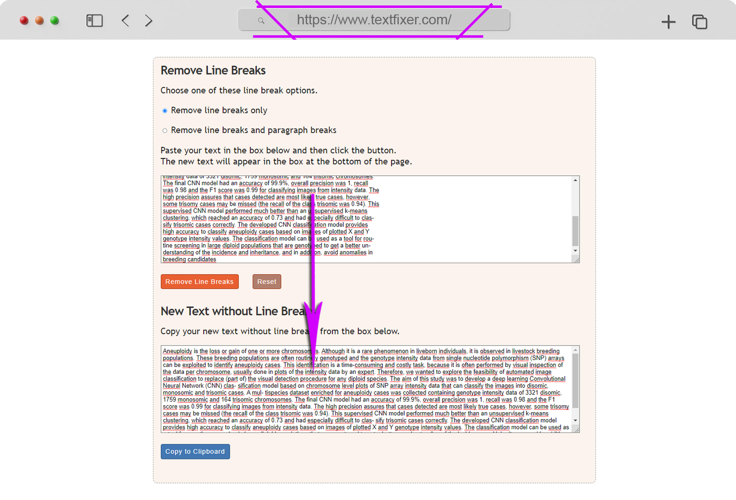 Remove Line Breaks Online Tool